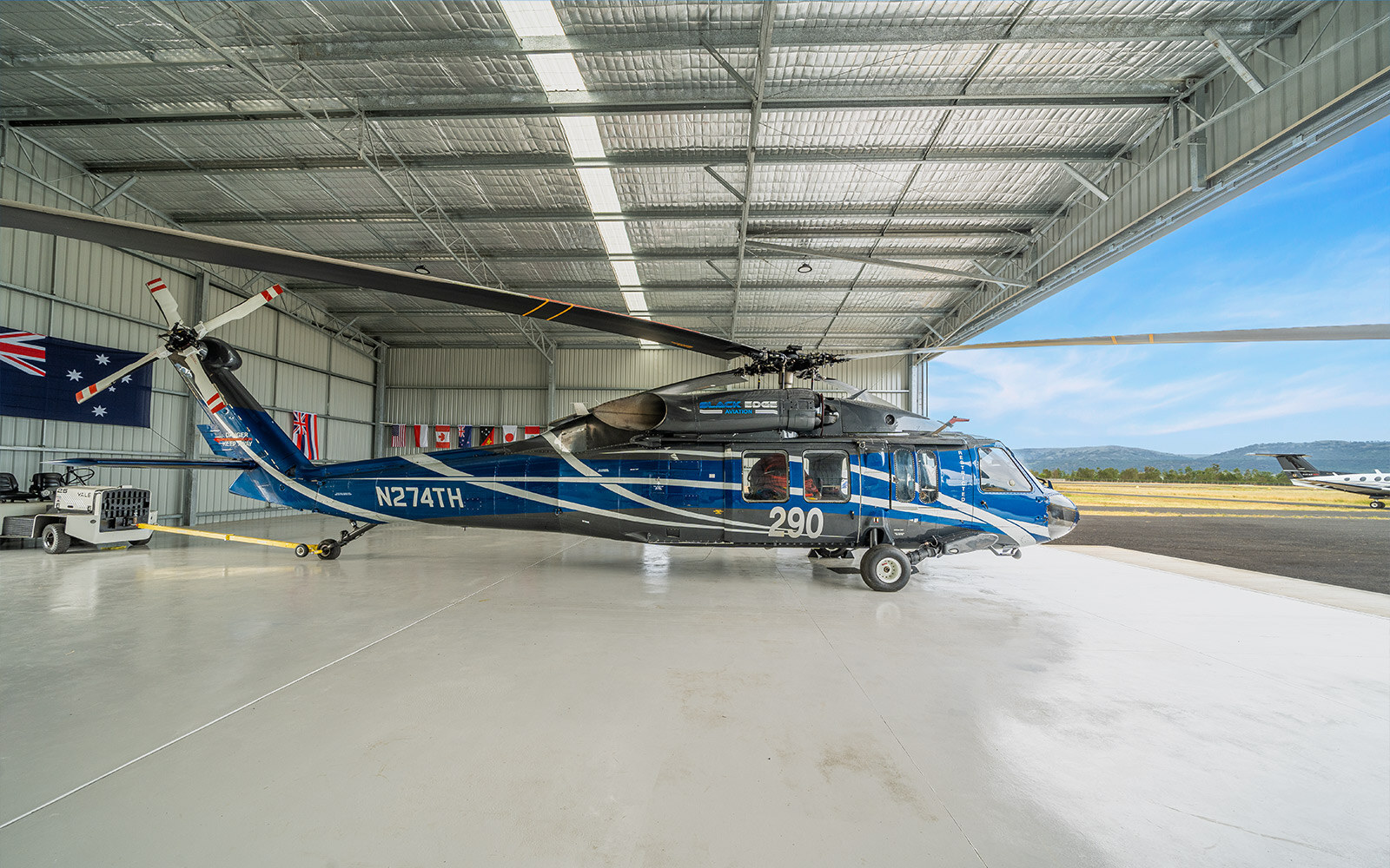 Mat Baker helicopter hangar  