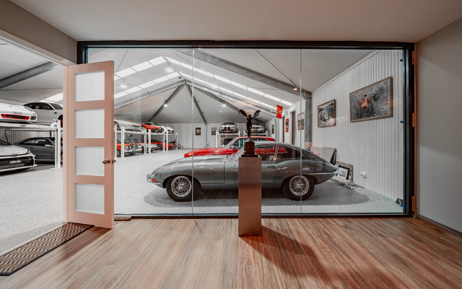 Architectural portal framed custom garage shed