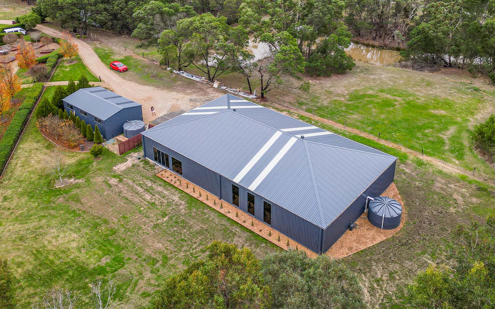 Architectural portal framed custom shed