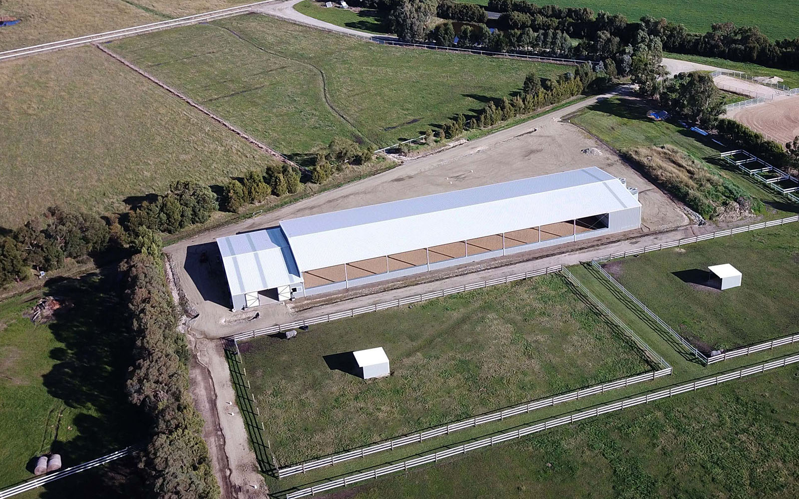 Emma Nash combined indoor arena and stable complex 