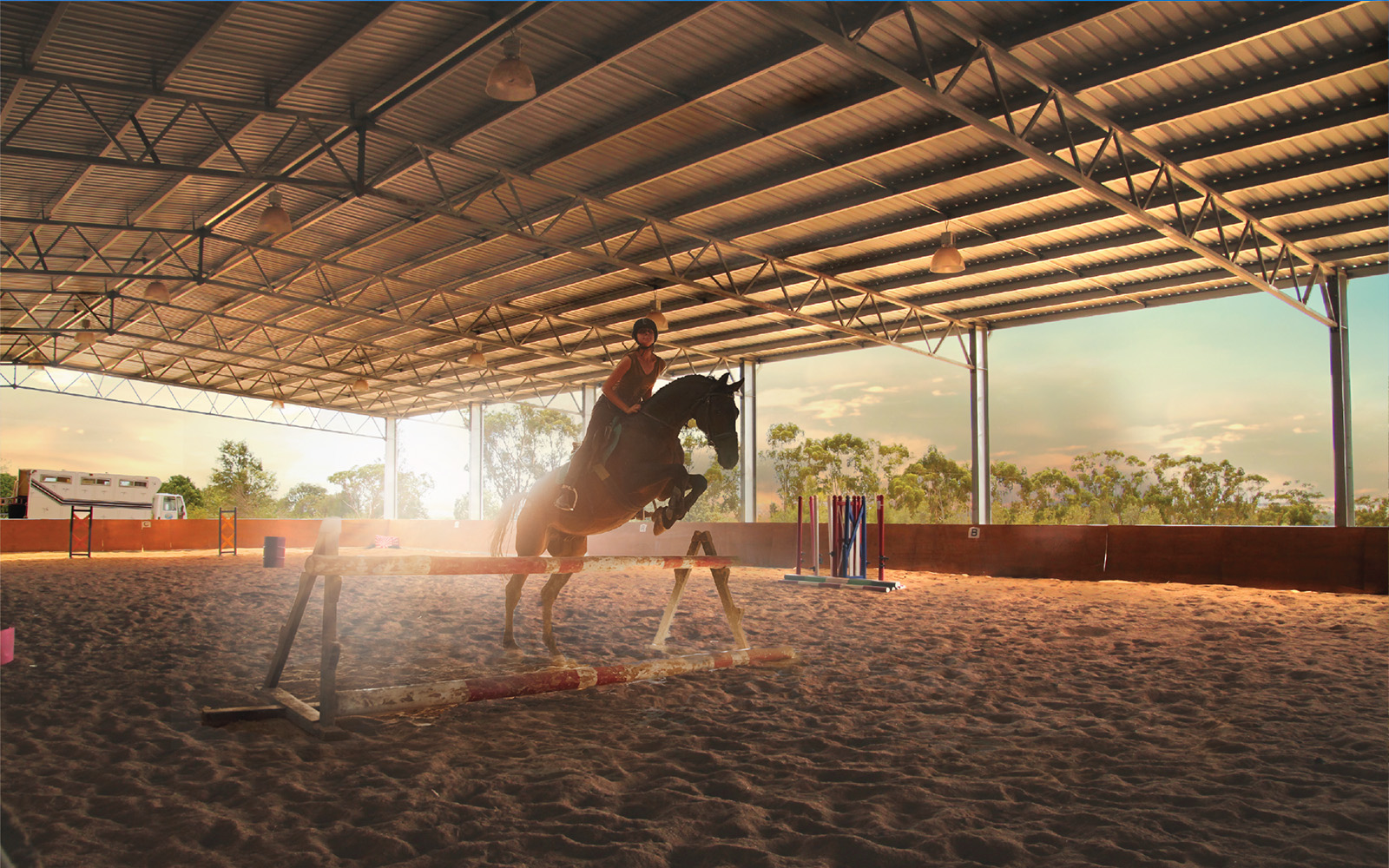 Tracy Baumgardner indoor jumping arena 