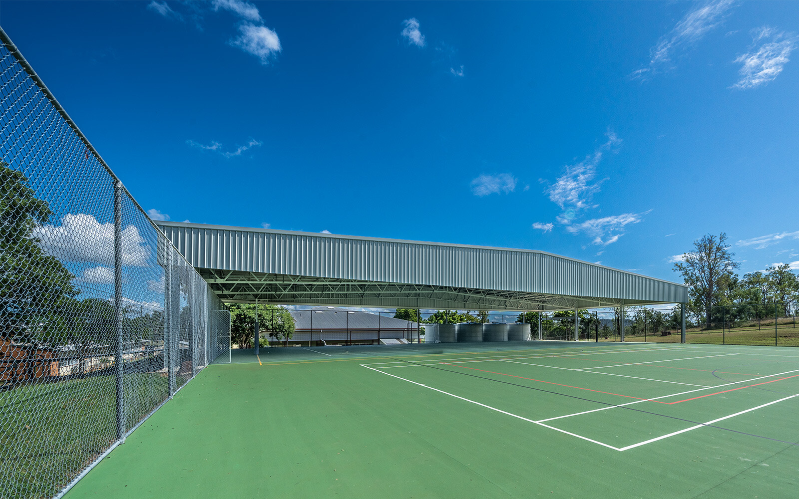 Burnett State College ball court cover 