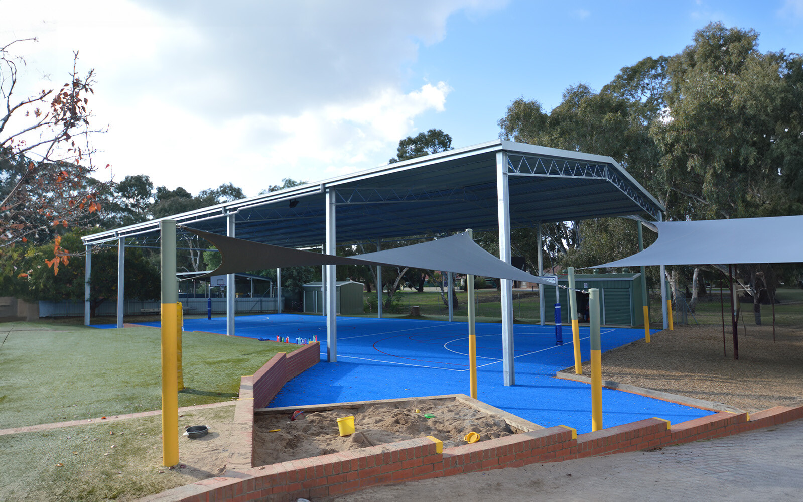 St Monica Primary School ball court cover  