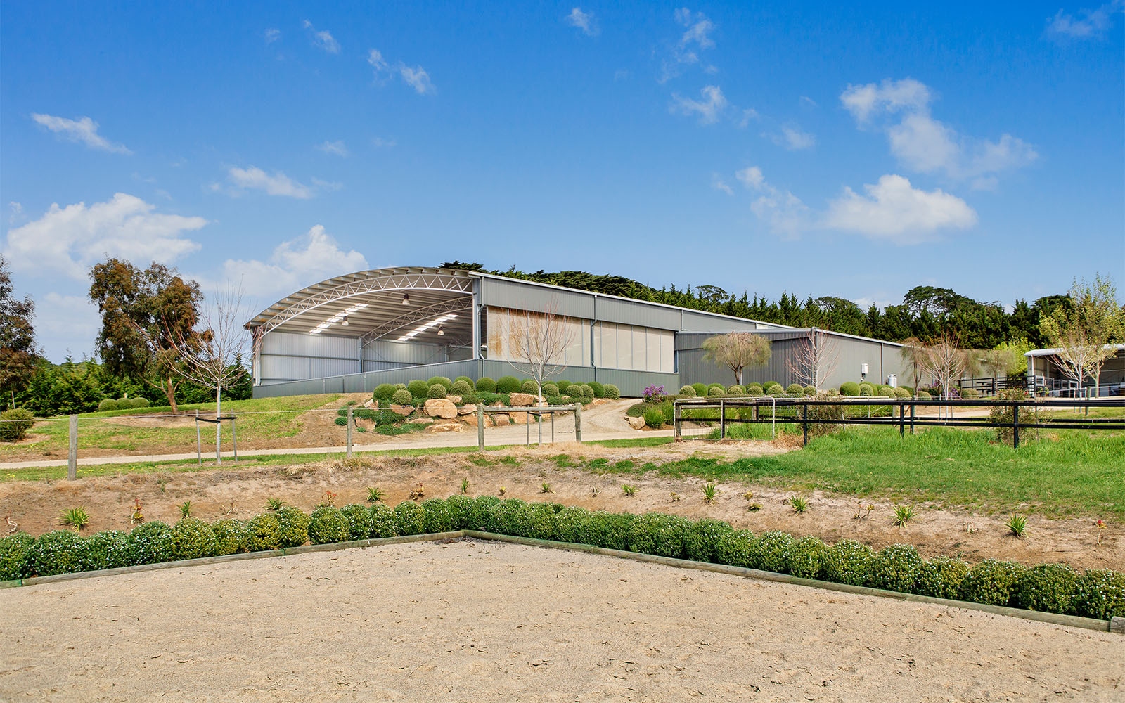 Warren Joel combined indoor arena and stable complex  